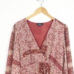 Lulus Maxi Dress Women Medium Rust Red Floral Patchwork Field of Flowers Long Photo 3