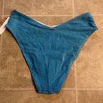 PINK - Victoria's Secret NWT! Pink Swimwear Sz M Bikini Bottoms In Sparkly Blue Photo 2