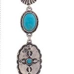 Vibrant Elegance Turquoise Oval Dangle Earrings For Women Photo 1