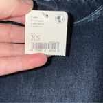 Free People  BLUE Claudia Velvet Mock Neck Women's short sleeve bohemian Top XS‎ Photo 4