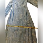Handmade VTG 60s Blue/White Raised Design Women’s Lantern Sleeve Empire Waist XS Photo 10