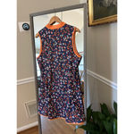 Callaway Navy Opti Dri Mini Floral Sleeveless Golf Tennis V Neck Dress X Large Orange Size XL Photo 3