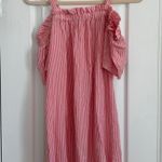 Pink And White Dress Off The Shoulders Size L Photo 0