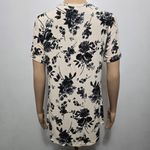 Cathy Black & Cream Floral Button Front Top Size Medium Photo 4