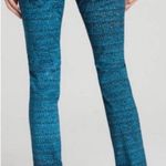 Rag and Bone Skinny Jeans Turquoise Blue and Black Tweed Print Stretchy size 30 Photo 1