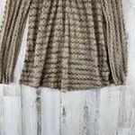 Free People  New Romantics Top Womens XS Brown Striped Lace Beaded Boho Prairie Photo 4