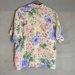 Vtg TanJay Plus Size 2X Short Sleeve Button Down Floral Pastel Hawaiian Womens Pink Photo 3