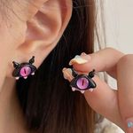Boutique Y2K Aesthetic Cute Pink Eyes Monster Stud Earrings Photo 1