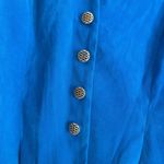 Leslie Fay Blue Two Piece Suede Skirt Set Size 14P Photo 2