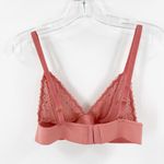 Lively Rose Lace Unpadded Sheer Bralette Women's Size Large Pink Photo 1