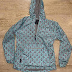 Charles River Apparel Charles‎ River Aqua Coral Anchor Hooded Rain Coat Anorak Mercyhurst Lined XXS Photo 0