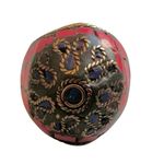 Tribal Nepalese Mosaic Ring – Coral & Lapis Inlay, Brass Setting Red Photo 12