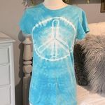 Awake Sky Blue Tie Dye Tee Cotton Comfy Lightweight Short Sleeve Shirt  Womens M Photo 0