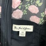 For Love & Lemons Biscotti Mini Dress Noir Roses Size XS Silk Floral Ruched Bow Photo 4