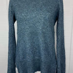 autumn cashmere  Silk Blend Long Bell Sleeve Blue Sweater Contour Seam Size S Photo 0