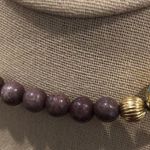 Amethyst Vintage Beads and Gold Floral Cloisonné Enamel Beaded Necklace Photo 4