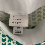 A New Day Green Cream Pull on Side Zjp Cropped Ankle Length Skinny Pants Sz 10 Photo 2