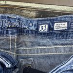 Miss Me  Blue Denim Distressed Destroyed Embellished Mid Rise Curvy Shorts 31 Photo 3