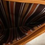 Tuci Italia Reptile Embossed Tan Leather Crossbody Shoulder Bag 12.5"x 11.25" Yellow Photo 2