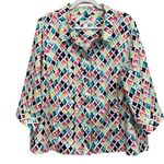 cj banks Women's jacket multicolor printed button up 3/4 Sleeves PLUS SIZE 3X Photo 0