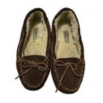 Tamarac Women's Brown Suede Moccasin Slippers with Fur Lining 8 Photo 0