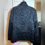 Covington Black Floral Jacquard Button-Up Cotton Blazer 24W Vintage EUC Photo 2