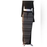 Joe Benbasset  Black and White Geometric Maxi Skirt Photo 1