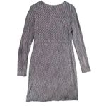 Athleta Women's Black White Dot Print Faux Wrap Dress Long Sleeve Career Medium Photo 1