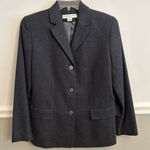 Josephine Chaus  Charcoal Grey Wool Cashmere Classic Button Blazer Size Petite 10 Photo 0