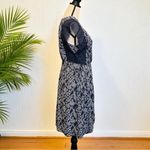 Juicy Couture  Navy Blue & White Paisley Ruffle Sleeve Dress - Size P Photo 9