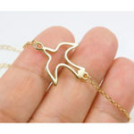 Boutique Flying Swallow Necklace | Yellow Gold Gold Plated 925 Sterling Silver Photo 3