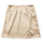 🆕Satin Side Zip Gold Mini Skirt Size XS Photo 0