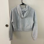 Brandy Melville  Grey Cropped Fleece Full Zip Hoodie Photo 1