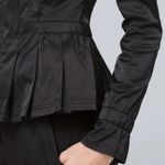 White House | Black Market Smocked Anorak Jacket Black Full Zip Size Medium Photo 2