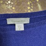 Garnet Hill  Royal Blue 100% Cashmere Dolman 3/4 Sleeve Sweater Top M Flawed Photo 2