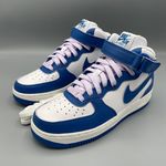 Nike Women's Air Force 1 '07 Mid - Classic White and Military Blue Size 6.5 Photo 5
