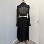 Denim & Supply Ralph Lauren Black Rare Bohemian Maxi Retro Ruffled Skirt Sz S Photo 7