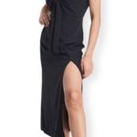 Abercrombie & Fitch Cinched Neck Slip Midi Dress black sz S Photo 2
