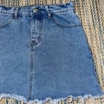 Brandy Melville John Galt Light Medium Wash Blue Denim Mini Skirt One Size Photo 2