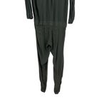 Monrow Jumpsuit Crepe Long Sleeve Collared Button Down Olive Green Size Large Photo 10