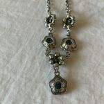 Blue Floral Silver Tone Necklace & Earrings Set Photo 15