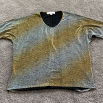 Badgley Mischka EUC American Glamour Gold Silver Blouse SIZE L Photo 0