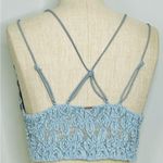 PINK - Victoria's Secret VS PINK Smocked Crochet Triangle Bralette Crop Pale Blue size XL Photo 9