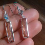 Simulated Champagne Color Diamond Sterling Silver Dangle Earrings Photo 1