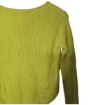 BCBGMAXAZRIA Bright Lime Cropped Crew Neck Sweater with Ribbed Knit Size XXS Photo 6