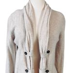White +Warren Oatmeal Long Sleeve Toggle Button Cashmere Cardigan Size M Photo 1