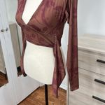 Urban Outfitters  Iris Plunge Top Brown Floral Multi Small Photo 6