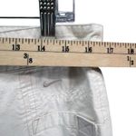 Nike Y2K Pants Womens M White Ripstop Cargo Capri Swoosh Logo Pockets Streetwear Photo 6