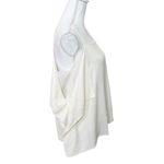 Theory  Womens Petteri Rosina Crepe Top White Cold Shoulder Size Small Photo 6