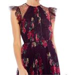 Mac Duggal  2143  Womens FLORAL FLUTTER SLEEVE MIDI DRESS Photo 3
